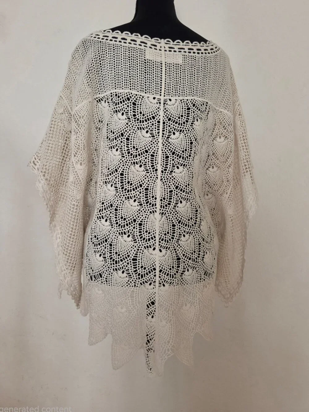Anthropology - Sparrow Crochet Cream Colored Poncho Top